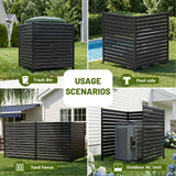 1 Panel No Dig Privacy Fence Screen, 60" H × 48" W Metal Outdoor AC Fencing