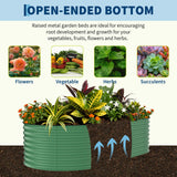 Garvee 4 Pack 8x4x1.5ft Galvanized Raised Garden Bed Kit, Oval Metal Planter Boxes with Anti-Cut Safety Edges, Rust-Resistant Deep Root Planters for Outdoor Vegetables, Flowers, Herbs, Green