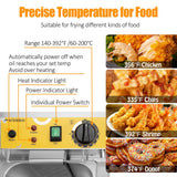 Perossia Dual Tank Deep Fryer 20L(21.1Qt) 3500 W Fast Heating, with Basket and Lid, 304SS Electric Large Deep Fryer