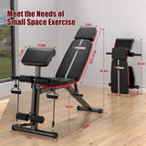 XDDIAS Adjustable Weight Bench, Workout Bench with Leg Extension and Preacher Curl Pad, Weight Bench for Home Gym, Foldable Exercise Bench, Quick Adjustment Incline Bench Press XDDIAS