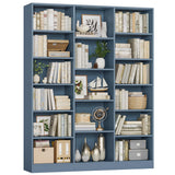 Triple Wide Bookshelf, 6 Tier Large Bookshelf, Bookcase with 17 Open Display Shelves