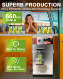 PYY Commercial Sugar Cane Juicer Machine - Electric 3-Roller Sugarcane Juice Press Stainless Steel Extractor, Sugarcane Machine with Cleaning Brush, 2 Peelers,Straws and Cups, 800W 110V 26Inch