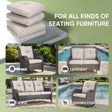 moosprr Outdoor Cushion Set of 4, Waterproof Outdoor Seat Cushions 25x22, Patio Chair Cushions for Outdoor Furniture, Couch Cushion Replacement, Include 4 Back & 4 Seat Cushions, Oatmeal Beige
