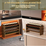 Wine Rack Freestanding Floor, Bamboo 8-Tier 69 Wine Bottle Holder Racks Countertop Cabinet Display MHXW SXPN