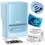 Nelko Label Maker Machine with Tape, PM220 Bluetooth Label Printer, Cyan