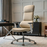 EUREKA ERGONOMIC Remi High Back Office Chair, PU Leather Office Chair with Wheels, Leather Desk Chair, Executive Office Chair Comfy for Home & Office, Off-White