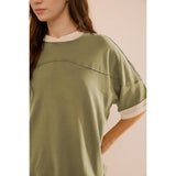Songling Womens 3/4 Length Sleeve Casual Loose Fit Summer Tee Shirt Basics Cotton t Shirts Trendy Tops Green