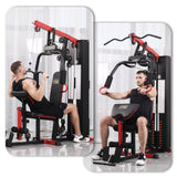 Fitvids Multifunctional Home Gym Equipment with 122.5 lbs Weight Stack, Full Body Workout Weight Machine, All in One Exercise Equipment with Pulley System for Home Gym Strength Training