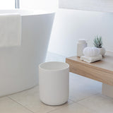 DESIGN Matte White Round Compact Trash Can Mini, 2 Gallons / 7.5L Garbage Bin