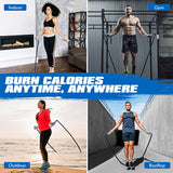 Jump Rope, Weighted Jump Rope for Fitness, 1 lb Heavy Jump Ropes for Men Women Kids, Battle Skipping Ropes for Exercise, Training Muscle Strength Speed Home Gym Workout Equipment Ayombo