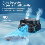 Aiper Scuba X1 Pro Max Pool Robot Vacuum & Robotic Pool Skimmer with 8,500 GPH Suction, Pool Mapping, 3μm Ultra-fine Filtration, Smart Surface Parking, for All Inground Pools, Grey