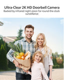 Security Video Doorbell Camera Wireless (Chime Included), No Monthly Fee, Dual Cameras 2K FHD with Motion Detection, 2-Way Audio PHILIPS