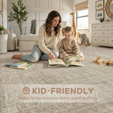 Nakagishi Neutral 12x15 Area Rugs for Living Room Washable, Brown