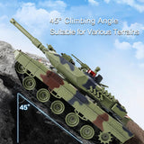 KAIM 1/24 RC Tank,Remote Control Tank for Boys with Smoke, Lights & Sounds,2.4GHz Ger Leopard II Army Model,Military Toys Gift for Kids Ages 6+