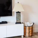 Sunnydaze Timeless Abode Slate 3-Piece Floor and Table Lamp Set - Matching Indoor Stone Lamp Set of 3 - Plug-in Electric - Bulb Included