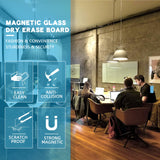 Magnetic Glass Whiteboard, 36"x48"(90x120cm) Frameless Dry Erase Board White Board Surface Wall Mounted for Office, Classroom & Home NEOBAN
