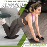 BODY RHYTHM Abdominal & Core Coaster Strength Workout Trainer, Ab Wheel Roller Exercise Machine with Knee Mat for Home Gym Workout Fitness. (Black) BODY RHYTHM