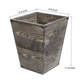 VERGOODR Farmhouse Style Wooden Square Trash Can with Decorative Metal Brackets for Bedroom,Living Room, Bathroom & Office,Waste Bin Wastebaskets Trash bin (Rock Grey)