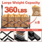 Wagons Carts Foldable, 360 Lbs with Adjustable Handle, Black Lightweight Portable, Collapsible Wagon for Camping, Shopping, Sports