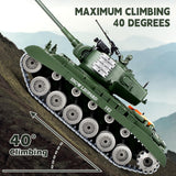 Supdex 1:18 RC Tank That Shoot BBS, 2.4G Metal US M26 Pershing Remote Control Model Toys, Army Tank Toy with Smoke, Lights, Sound and Recoil,Military RC Vehicle for Adults and Kids 6+Year Old