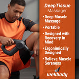 Wellbody 5 Deep Tissue Massage Gun with Heat Ball Technology | Vibrating Handheld Massager for Trigger Point Therapy | 5 Speed Rechargeable Portable Device for Muscle Pain Relief & Recovery