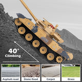 Supdex 1/24 RC Battle Tank Set, Remote Control Russian T90 and German Leopard II Tank Model That Shoots for Kids and Adults, 2.4Ghz Army Toy for Boys 6+ Year Old with Smoke, Sound Effects and Lights