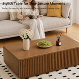 51.1" Mid Century Modern Lift Top Coffee Table with Storage, Walnut