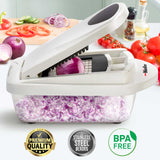 Pro-Series 10-in-1, 8 Blade Vegetable Chopper, Onion Mincer, Cutter, Dicer, Egg Slicer with Container Mueller