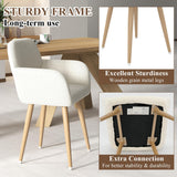 Home Office Desk Chair, Corduroy Vanity Chair 2PCS for Teen Girls, Beige