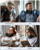 Qwnccet Heated Neck Brace Cervical Collar - Neck Support Brace with Heating Pad, Soft Foam Wraps Keep Vertebrae Stable and Aligned for Relief of Cervical Spine Pressure for Women & Men Black (L Size)
