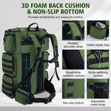 Goture Fishing Backpack with Cooler, 72L 600D Tackle Backpack Included 4 3700 Tackle Boxes, Dry & Wet Split Compartment, Large Fishing Tackle Bag with Rod Holders,Rain Cover for Travel Camping Hiking