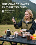 FORLIM Portable Electric Coffee Grinder, Cordless Rechargeable Coffee Bean Grinder with 80 Scale Precise Grinding Settings, Double-Click Start