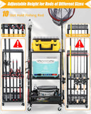 Fishing Rod Holder | Fishing Pole Rack for 10 Rods for Garage Basement or Indoor EXTCCT