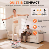Rock Stepper - Steppers for Exercise at Home, Portable Stepper Side to Side with Digital Display & Resistance Bands, 330 LBS Capacity Full Body Workout Low-Impact Knee-Friendly 3D Stair Stepper - Pink