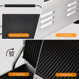 ROVSUN 811E Commercial Panini Press Grill, 2200W Stainless Steel Electric Countertop Sandwich Maker with Adjustable Temp 122°F–572°F, For Steak, Burgers, Home & Restaurant Use, 110V, Silver