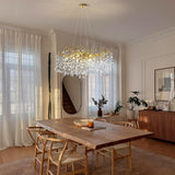 kvtinmty Modern Crystal Chandeliers for Dining Room Over Table, 40" Round Gold Tree Branche Chandelier, Large Crystal Chandelier for Living Room,High Ceiling,Foyer,Entryway,Kitchen Island,Staircase