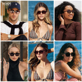 SOJOS Retro Square Polarized Sunglasses Womens Men SJ2674 Brown