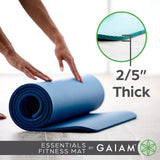 Gaiam Essentials Thick Yoga Mat Fitness & Exercise Mat with Easy-Cinch Carrier Strap, Purple, 72"L X 24"W X 2/5 Inch Thick, 10mm Gaiam
