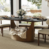 POVISON 63" Hobart Modern Dining Table for 4-6, Rectangle Matte Black