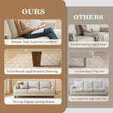 Gericco Mid Century Modern 89" 3-Seater Couch for Living Room, Beige