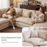 GNIXUU Oversized Modular Cloud Sectional Couches for Living Room, Camel