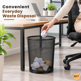GoodWill Tech Recycling Dustbins - Pack of 2 Metal Mesh Dustbins waster Basket for Home, Office - (Black, Large)
