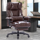 Big and Tall Office Chair with Foot Rest,Heavy Duty Office Chair(Brown)