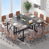 Giantex 6FT Conference Table with Power Outlets, Large Rectangle Meeting Table for 6-8 People