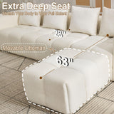 119" Boneless Couch, Cloud Sectional Couch with Deep Seat, High-Density Memory Foam and Chaise