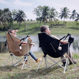 KingCamp Hammock Camping Chair Swinging Recliner Chair for Backyard Lawn Beach Camp Outside Indoor Adults Portable Lounger Folding Chair Hold Up to 300lbs with Carrying Bag Cup Holder (Blue/Grey)
