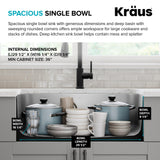 Kraus 31 1/2 Inch Stainless Steel Kitchen Sink, Durable 18 Gauge Single Bowl Kitchen Sinks Undermount, KBU14