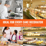 Happybuy Cake Decorating Machine,White,Cake Cream Spreading Coating Smearing Machine, Low Noise Cake Frosting Machine, Turntable with Adjustable Scraper, for 4" to 16" Cake, 25-320RPM Rotating Speed