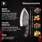 COOLINA Lixy Cleaver Chef Knife, 8.7-in Hand-forged High Manganese Clad Steel, Full Tang Butcher Knife, Razor Sharp Kitchen Knife for Camping, Outdoor Cooking, Slicing, Cutting Meat