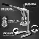 Manual Juicer, Sopito Effortless Citrus Squeezer Professional Safety Stainless Steel Hand Press Juicer, Ideal for Extracting Juice